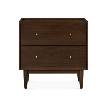 Marvin - Natural Wood Nightstand with 2 Drawers