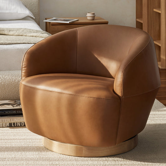Pao - Fauteuil pivotant en cuir