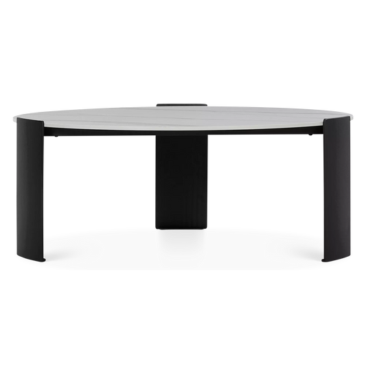 Lucinda - Round Marble-Effect Ceramic Coffee Table
