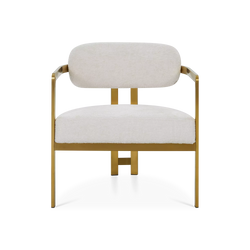 Lipa - Fabric-Upholstered and Brushed Brass Armchair