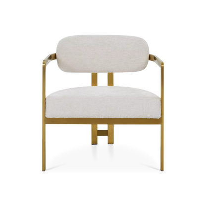 Lipa - Fabric-Upholstered and Brushed Brass Armchair