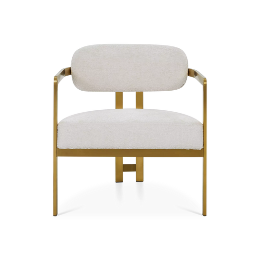 Lipa - Fabric-Upholstered and Brushed Brass Armchair