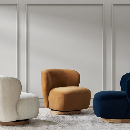 Sesame - Fauteuil pivotant en velours
