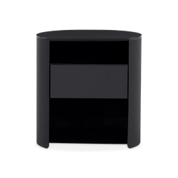 Bean - Table de chevet avec plateau en verre