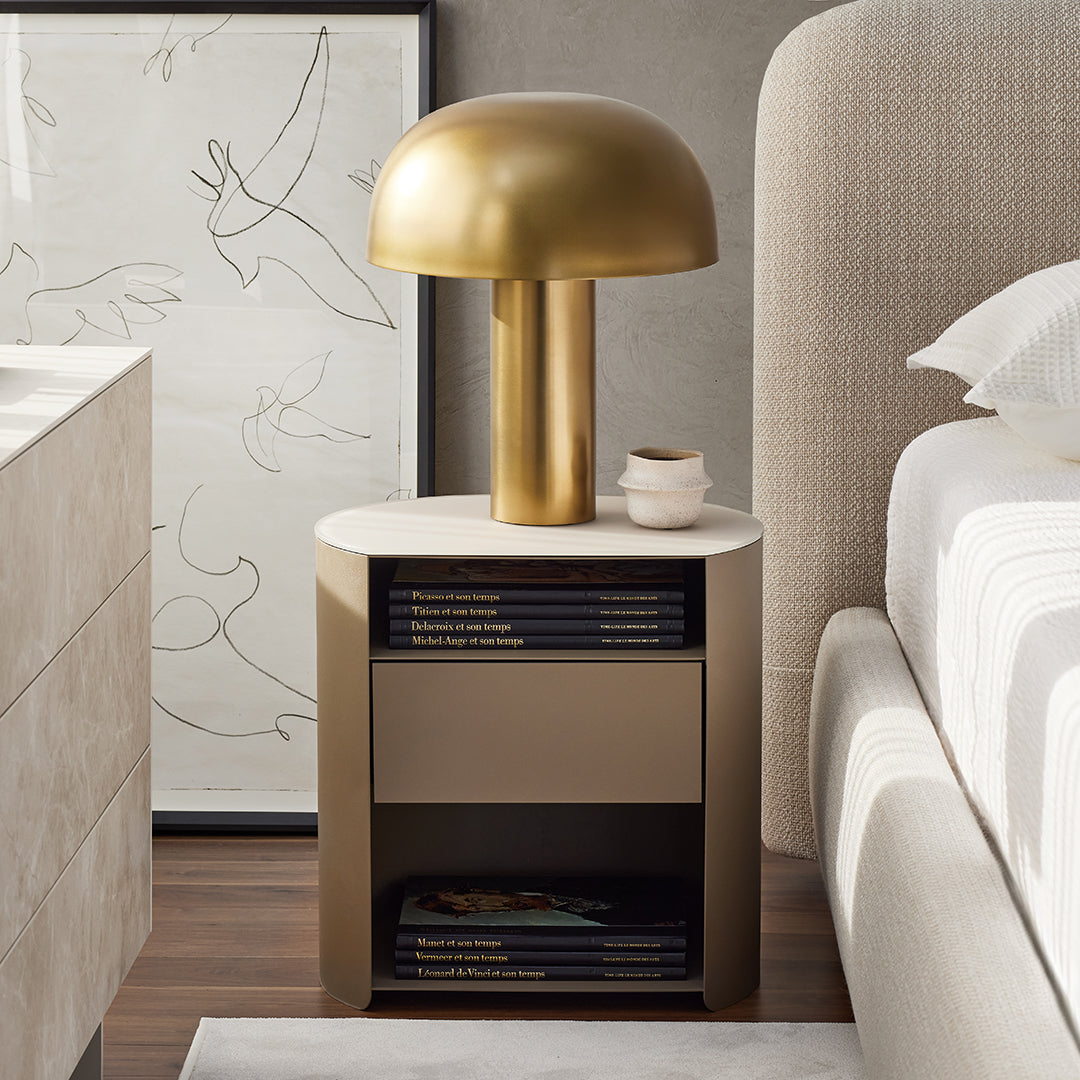 Bean - Nightstand with Glass Top