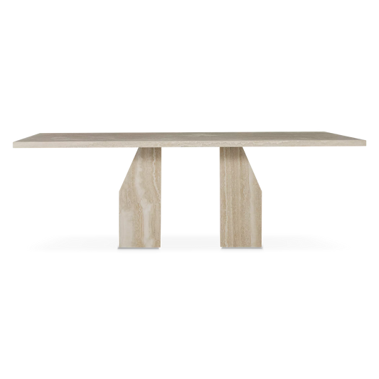 Zénith - Table de salle à manger en travertin
