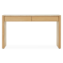 Travoli - Travertine and Ash Wood Console Table