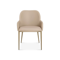 Medea - Chaise de salle à manger en cuir avec bras par Gamma