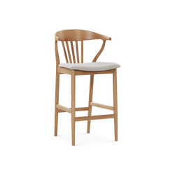 Nordic - Tabouret en chêne et tissu naturel