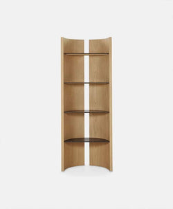 Quincy - Oak Wood and Blue Stone Bookcase