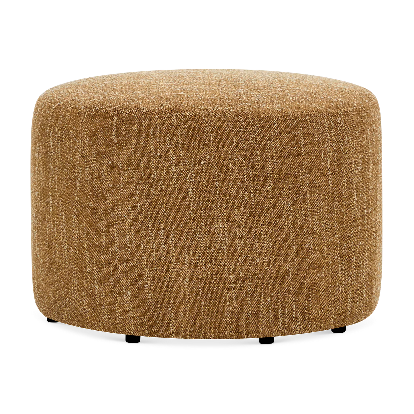 Caramel - pouf rond en tissu jaune 