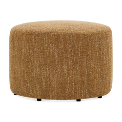 Caramel - pouf rond en tissu jaune 