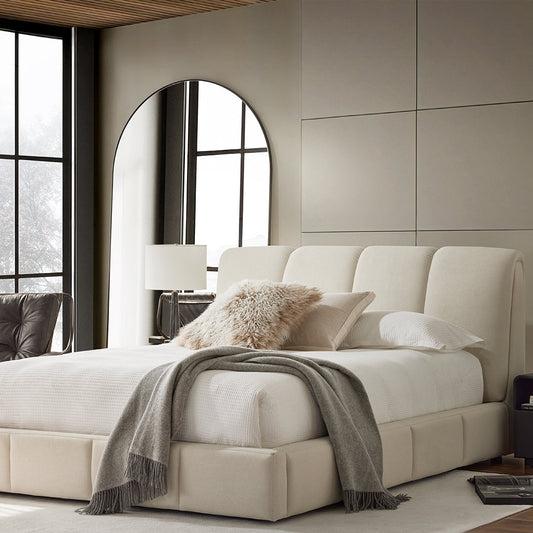 Oliver - Lit rembourré ivoire