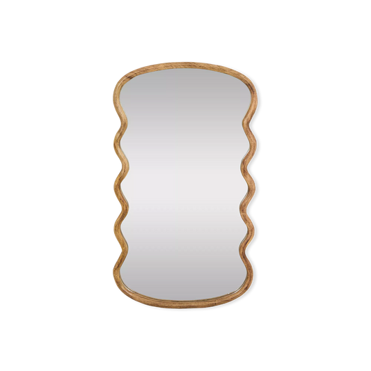 Wavy - miroir en bois de manguier ondulé