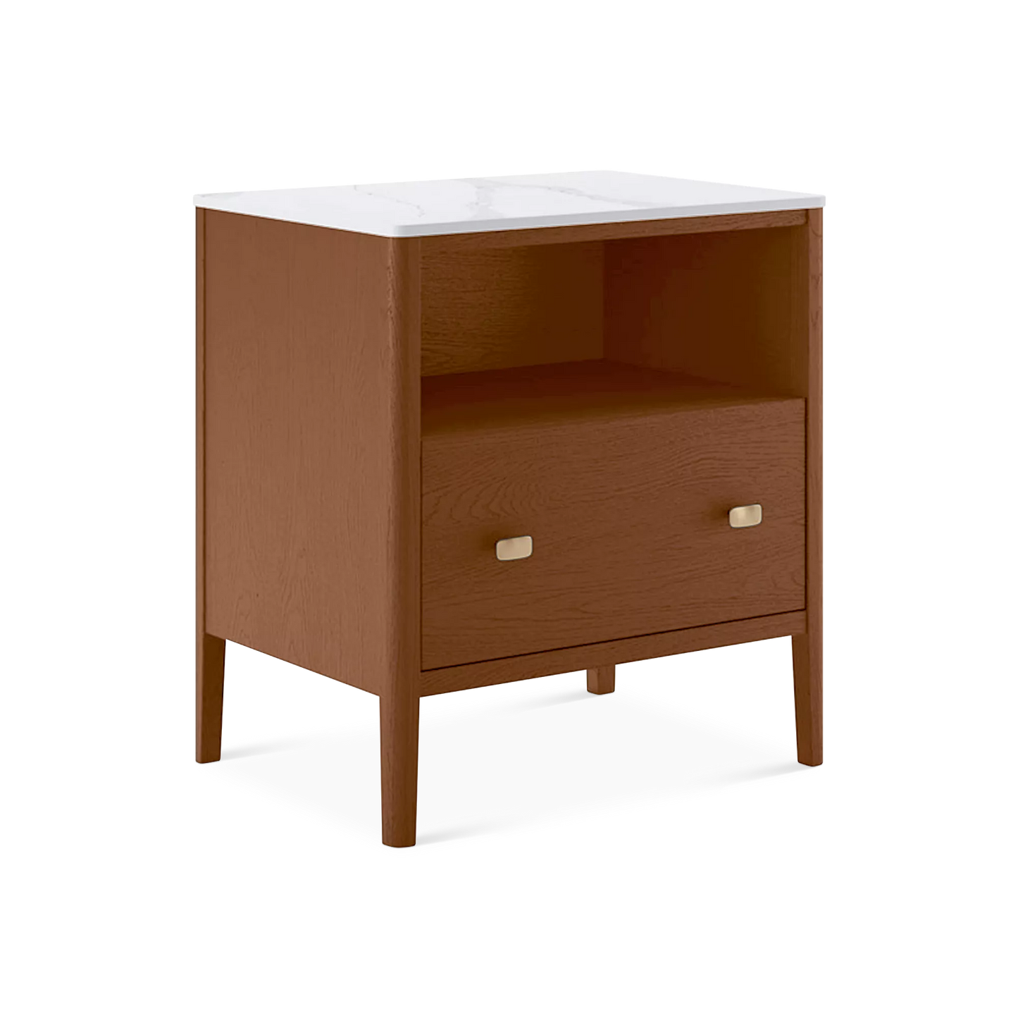 Zara - Smoked Walnut Wood Nightstand by Mobican
