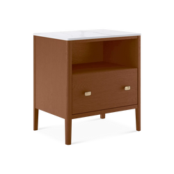 Zara - Smoked Walnut Wood Nightstand by Mobican