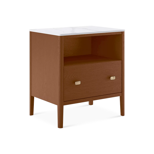 Zara - Smoked Walnut Wood Nightstand by Mobican