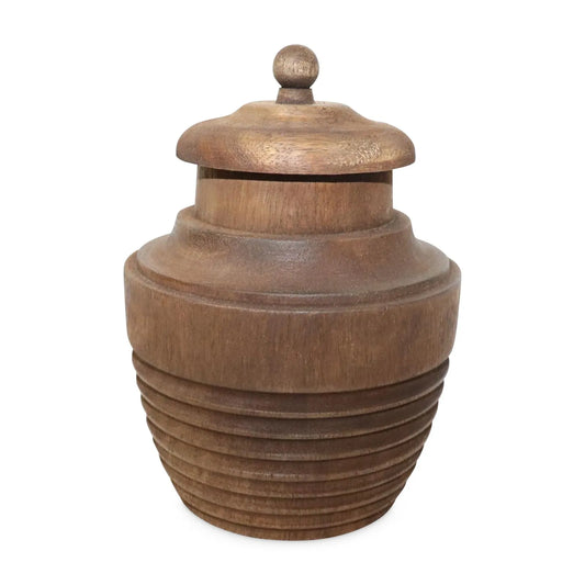 Mila II - pot en bois artisanal avec couvercle