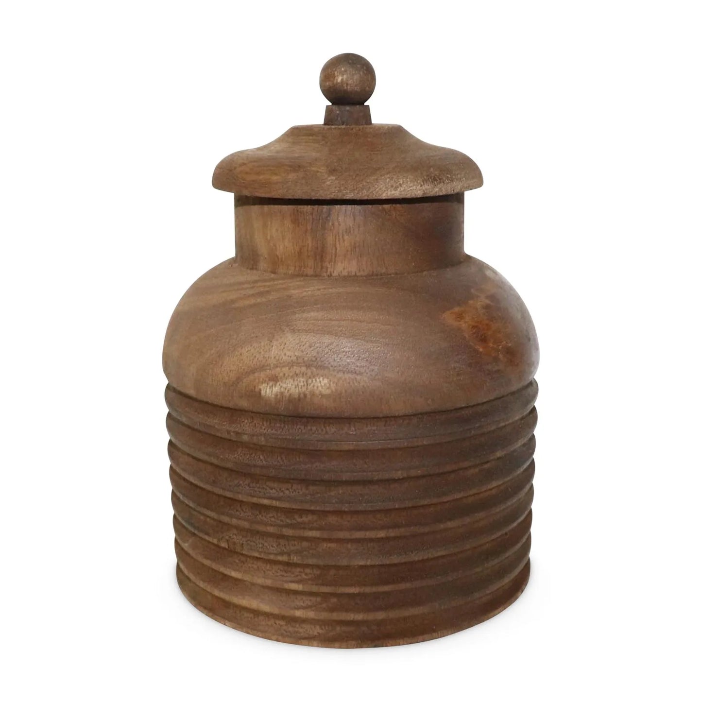 Mila III - pot en bois artisanal avec couvercle