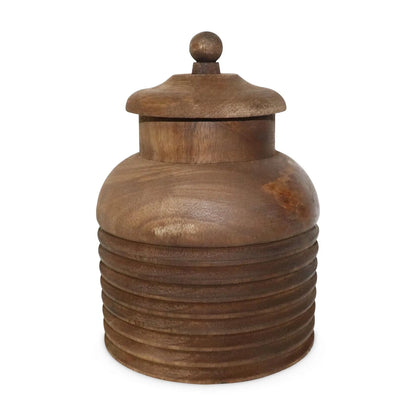 Mila III - pot en bois artisanal avec couvercle