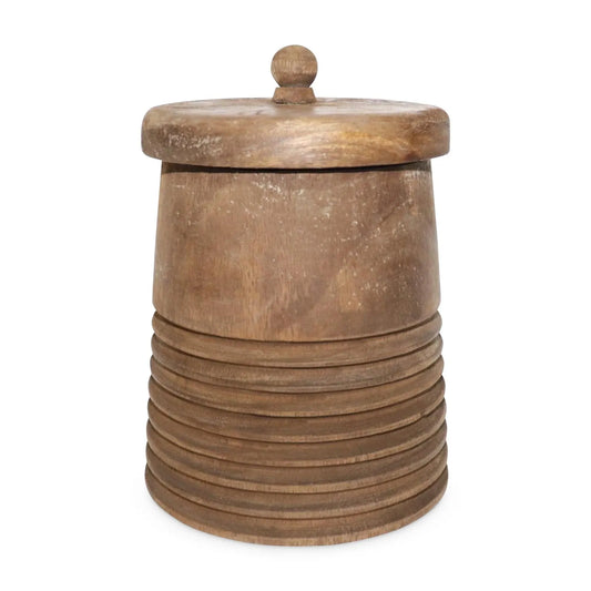 Mila I - pot en bois artisanal avec couvercle