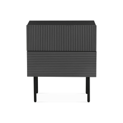Cannelle - Table de chevet en bois avec 2 tiroirs