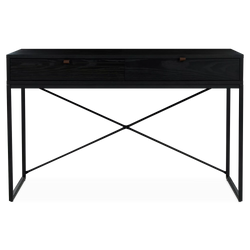 Nico - Minimalist Black Wood Desk
