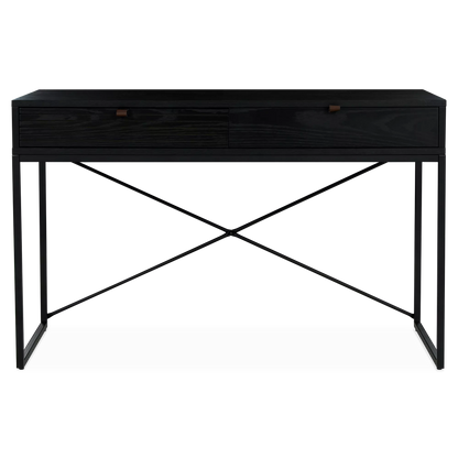 Nico - Minimalist Black Wood Desk
