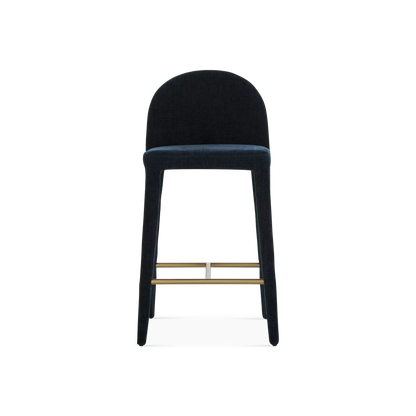 Oliver - Velvet and Gold Metal Stool
