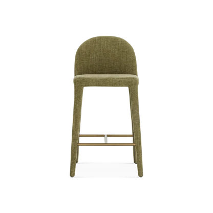 Oliver - Velvet and Gold Metal Stool
