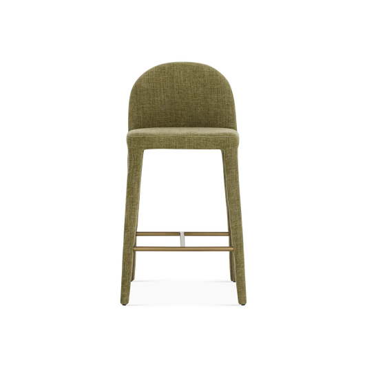 Oliver - Velvet and Gold Metal Stool