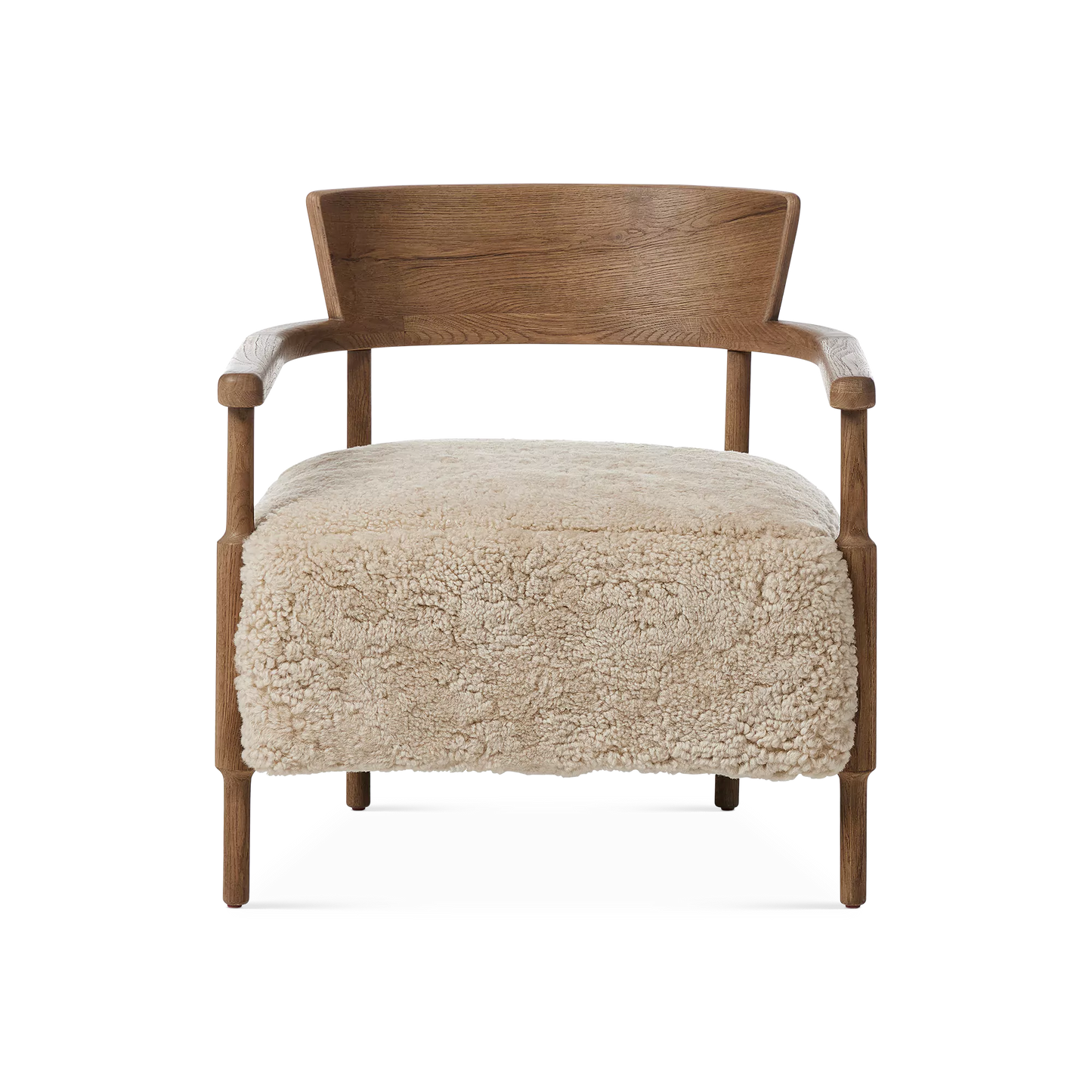 Bennett - Solid Oak and Shearling Armchair by Four Hands