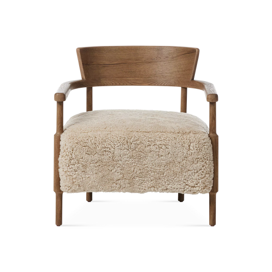 Bennett - Solid Oak and Shearling Armchair by Four Hands