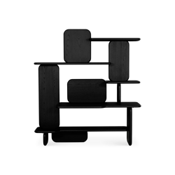 Bologna - Modern Black Wood Bookcase