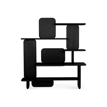 Bologna - Modern Black Wood Bookcase