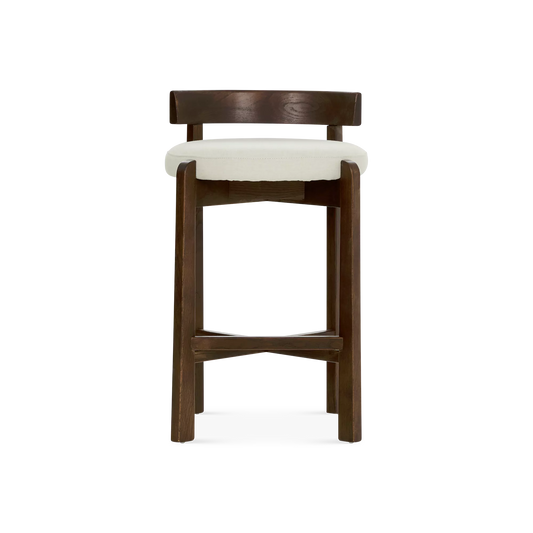 Ozu - Tabouret de comptoir en bois brun foncé