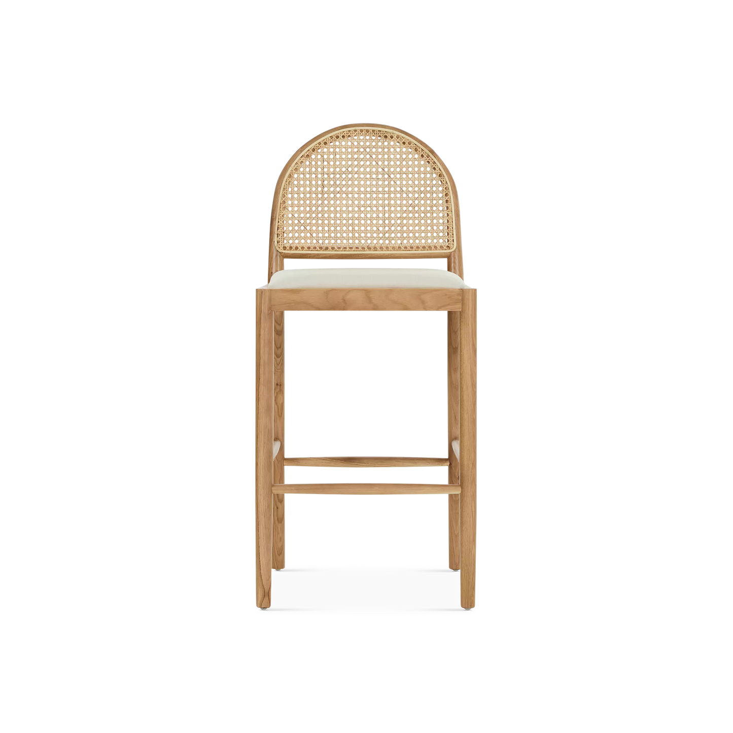 Kara - Natural Wood and Wicker Stool