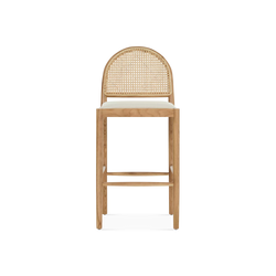Kara - Natural Wood and Wicker Stool