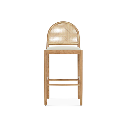 Kara - Natural Wood and Wicker Stool