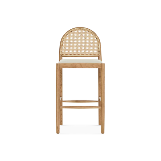 Kara - Natural Wood and Wicker Stool