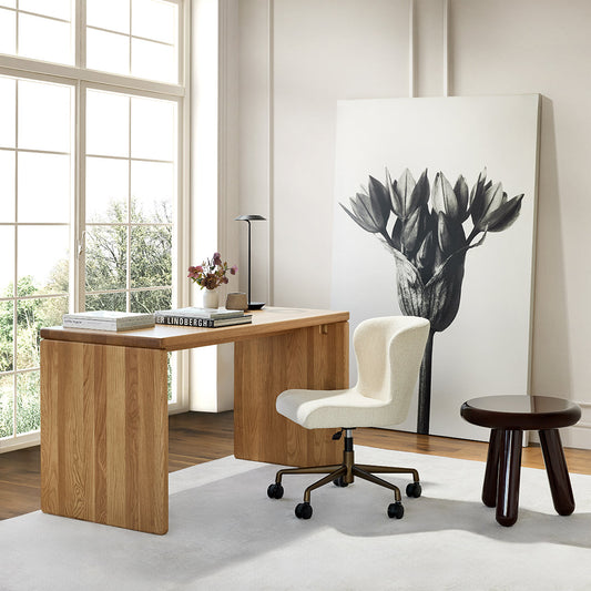 Glam - Chaise de bureau en tissu bouclé