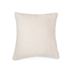 Emy - coussin en chenille ivoire à motif chevron