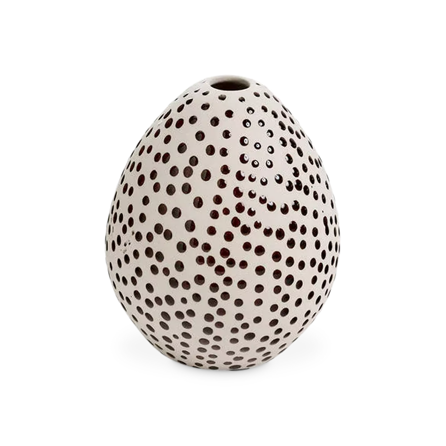 Dots - vase en argile ivoire et brune