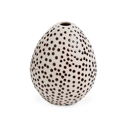 Dots - vase en argile ivoire et brune