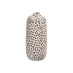 Dots - vase en argile ivoire et brune