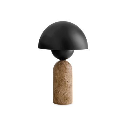 Euclide - lampe de table travertin et métal