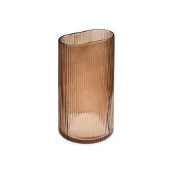 Iris - vase déco en verre brun texturé