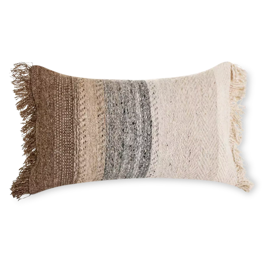 Carmen - coussin rectangulaire brun, gris et crème