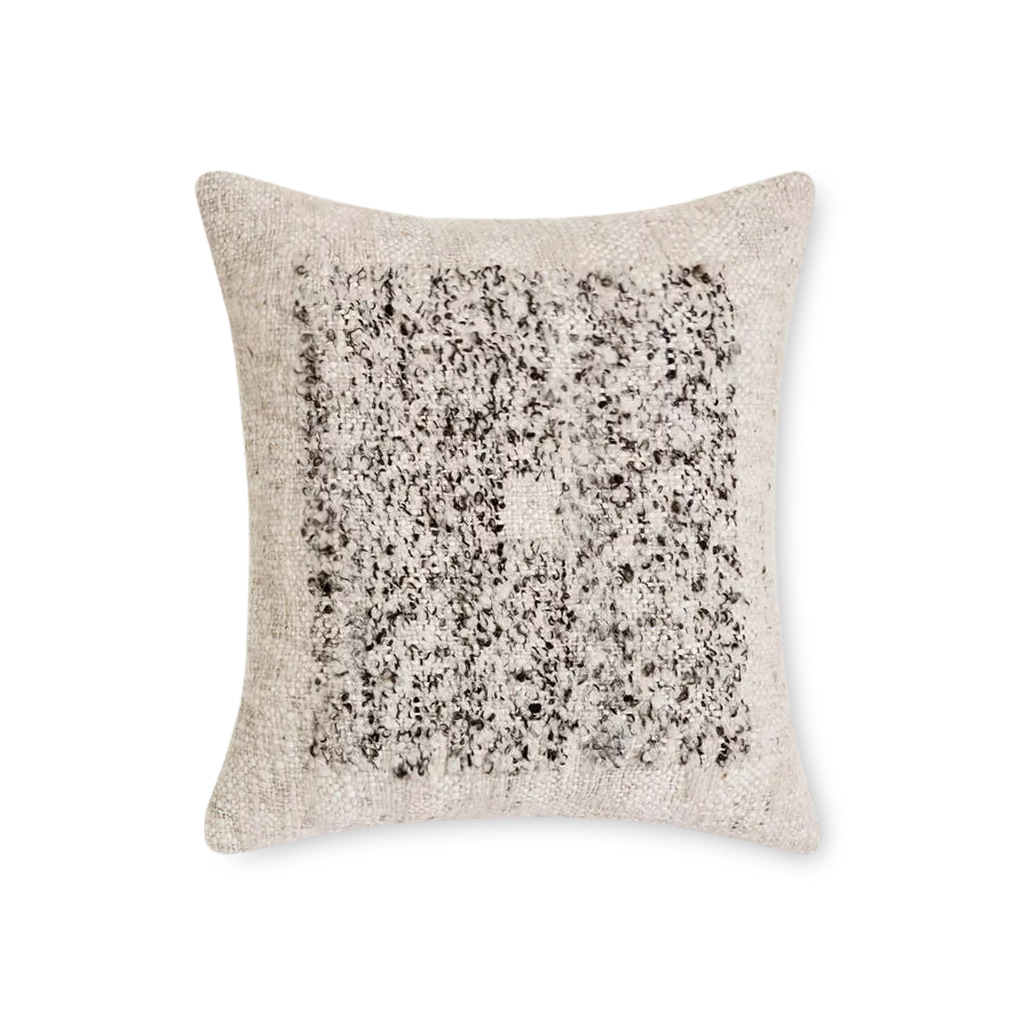 Parvan - coussin carré ivoire et brun