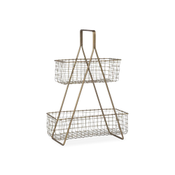 Network III - metal standing frame with 2 baskets